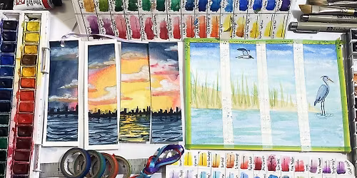 Hunters Point Park Inspired Watercolor Bookmarks