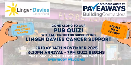 Pave Aways x Lingen Davies Fundraising Quiz!