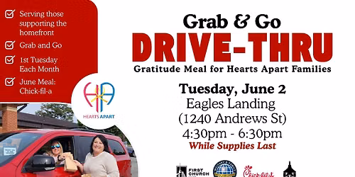 Hearts Apart Grab & Go Drive Thru Meal (Base Access Only)