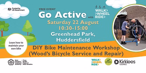FREE DIY Bike Maintenance Workshop at Go Active Greenhead Park Huddersfield