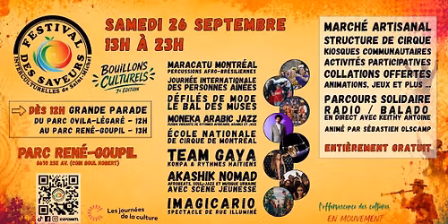JOUR 2 : Festival Des Saveurs interculturelles de Saint-Michel - 7\u00e8me \u00e9dition - BOUILLONS CULTURELS