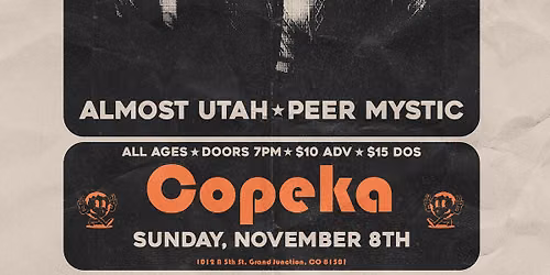 Billy King & the Bad Bad Bad, Almost Utah, & Peer Mystic @ Copeka