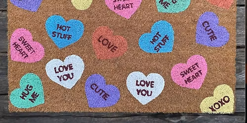 Rug painting class: winter\/Valentine\u2019s Day