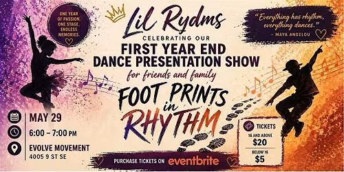 First year LiL Rydm dancers presents Foot Prints in Rhythm
