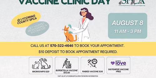 *New Slots ARE Available* August Low-Cost Vaccine Clinic