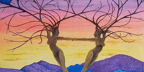 Rooted & Reaching-\nTree Spirits Art by Flame Bilyue at Firefly Restaurant