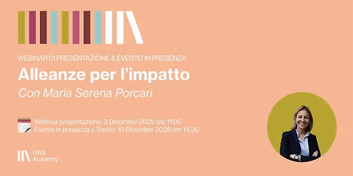 ITAS Academy Workshop  - Alleanze per l\u2019impatto con Serena Porcari