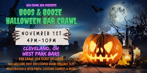 Cleveland Boos & Booze Halloween Bar Crawl: West Park Bars