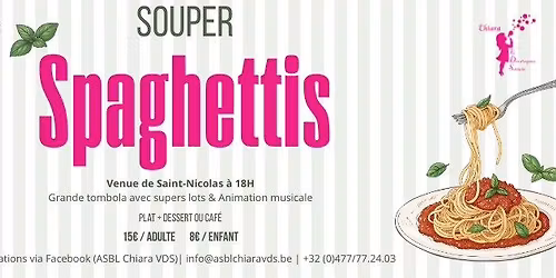 Souper Spaghettis 2025 de l'ASBL Chiara Vie, Don d'organes et Solidarité