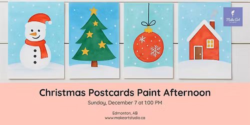 Christmas Postcards Paint Afternoon
