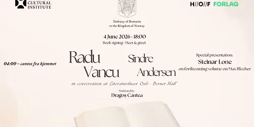 Radu Vancu at Literaturhuset Oslo