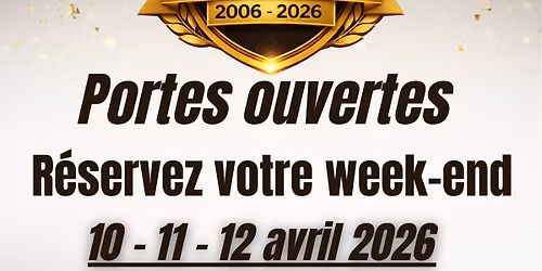 Portes ouvertes 10-11-12 avril 2026