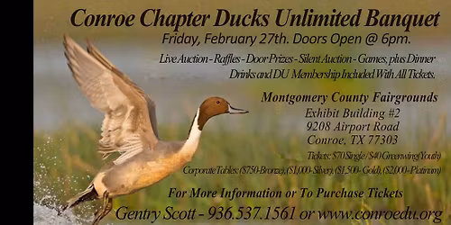 53rd Annual Conroe Chapter Ducks Unlimited Banquet