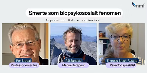 Oslo, 4. september 2026: Smerte som biopsykososialt fenomen