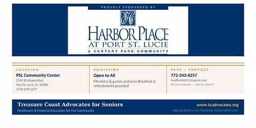 Treasure Coast Advocates for Seniors - Monthly Networking Education Meeting
