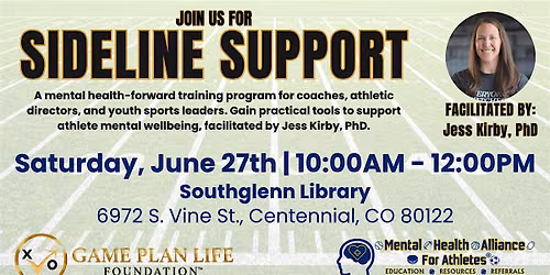 SIDELINE SUPPORT Mental Health Training Program for Coaches & Sports Leader