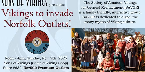 Vikings will be invading the Norfolk Premium Outlets!