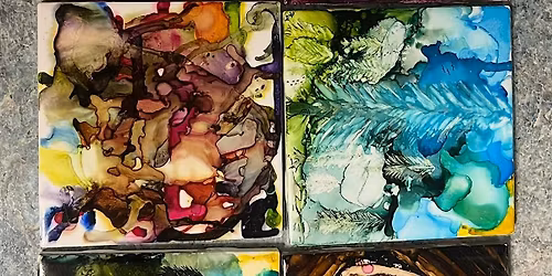 Alkohol ink coasters