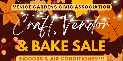 VGCA September Craft, Vendor and Bake Sale