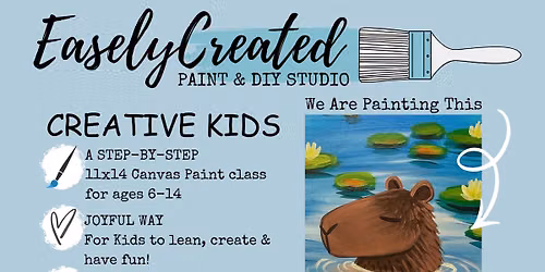 "Happy Cappy" Creative Kids Paint Class Ages 6-14 at Easely Created