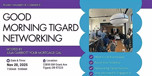 Good Morning Tigard hosted by Julia Garriott your Mortgage Gal