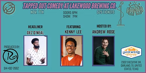 TAPPED OUT COMEDY AT LAKEWOOD BREWING CO. NOVEMBER