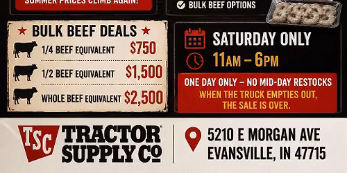EVANSVILLE \ud83e\udd69 STEAK & SEAFOOD SALE \ud83c\udf57 SATURDAY ONLY\ud83e\udd69