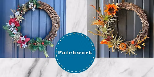 Patchwork Fall or Holiday Air Plant Wreaths Craft Workshop