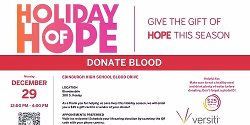 Holiday of Hope Blood Drive