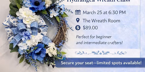 Eloise Bleu Hydrangea Wreath Class