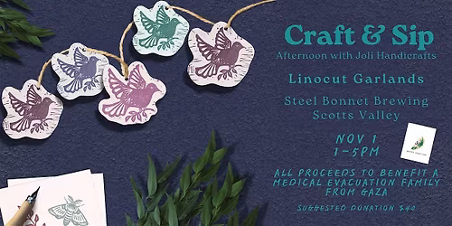 Craft & Sip Fundraiser: Linocut Garlands