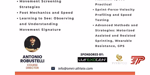 Omniathlete Speed Development Workshop - MILANO
