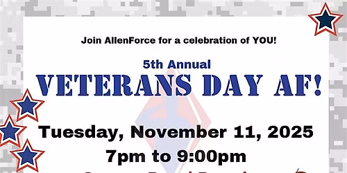 5th Annual Veterans Day AF! Pinning and Party