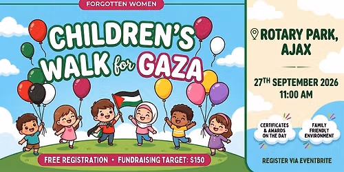Children\u2019s Walk for Gaza in Rotary Park Ajax