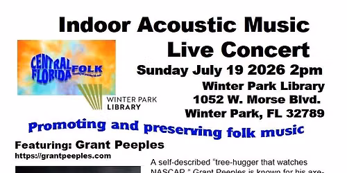 Grant Peeples in Concert at Winter Park Library