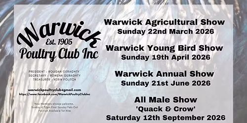 Warwick Poultry Club, Young Bird Show 2026