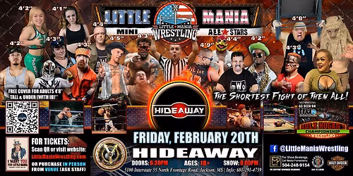 Jackson, MS - Little Mania Mini Wrestling @ Hideaway