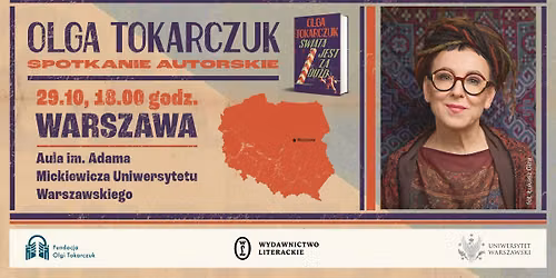 Spotkanie z Olg\u0105 Tokarczuk w Warszawie!