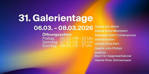 31. Galerientage im Mannheimer Kunstverein - art & cake