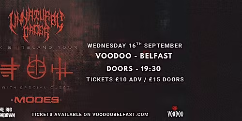 Unnatural Order + Modes & Support TBA