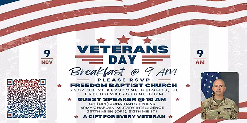 Veterans Day Sunday Breakfast and Special Guest Speaker
