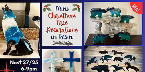 Mini Christmas Tree Decorations in Resin