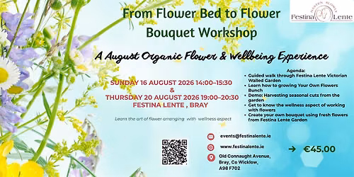 From Flower Bed to Flower Bouquet - August Wellbeing Workshop