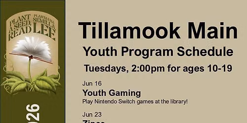 Summer Youth Tuesdays at Tillamook Library