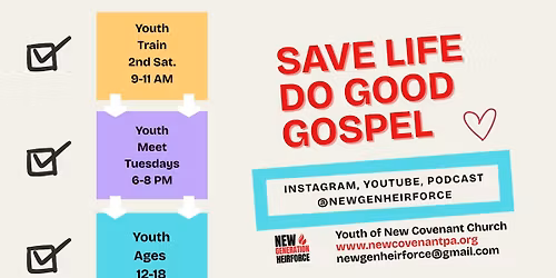 Youth Train 2nd Saturday of the Month at New Covenant Church of Palmyra