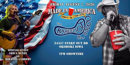 Tributes to TOBY KEITH and MIRANDA LAMBERT LIVE at The Barefoot Bar Okoboji!