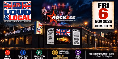 THE BRIT - LOUD & LOCAL - Fridays @ the Britt - FREE ENTRY