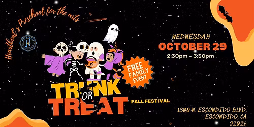 Heartbeat Preschool for the Arts Trunk or Treat Fall Festival