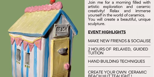Make your own ceramic beach hut tealight workshop in Bridgend. Suitable for beginners!