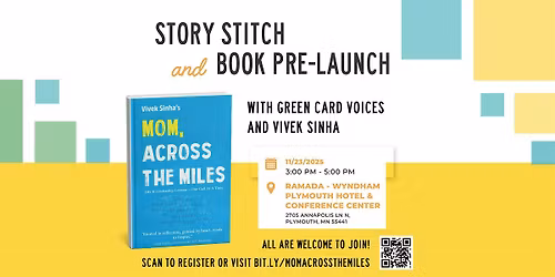 Story Stitch and Book Pre-Launch of Mom, Across The Miles